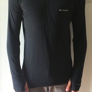 Columbia Mens Omni Heat Half Zip Base Layer Medium Black